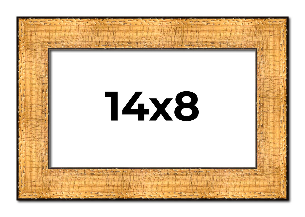 Photo Size Embellished Gold Picture Frame - UV Acrylic, Foam Board Backing, Hanging Hardware